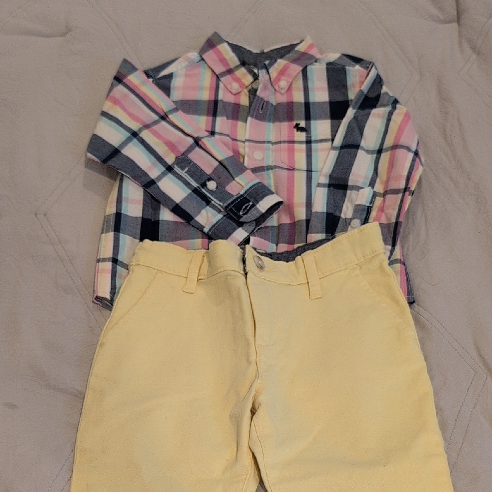 Gymboree Plaid Button Down Shirt - Pink, Blue, and White